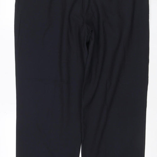Marks and Spencer Men Black 38in Slim Wool Blend Dress Trousers