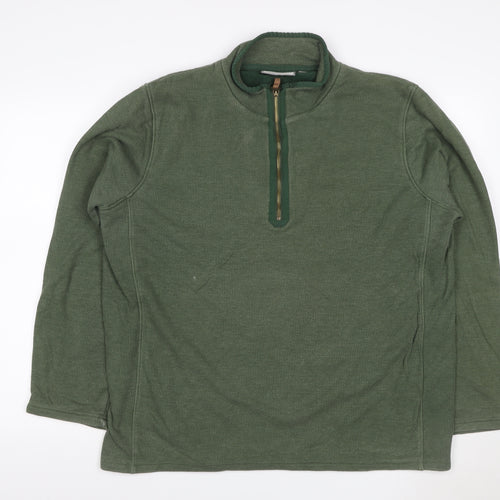 Mountain Warehouse Men’s Green L 1/4 Zip High Neck Sweatshirt