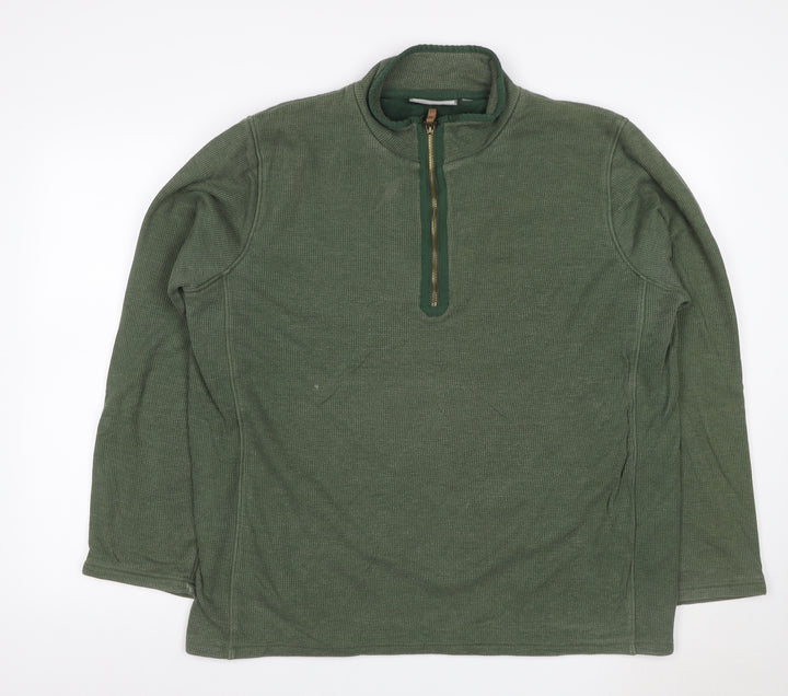Mountain Warehouse Men’s Green L 1/4 Zip High Neck Sweatshirt