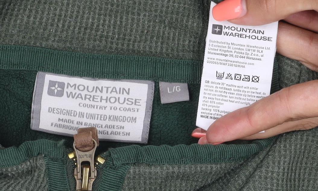 Mountain Warehouse Men’s Green L 1/4 Zip High Neck Sweatshirt