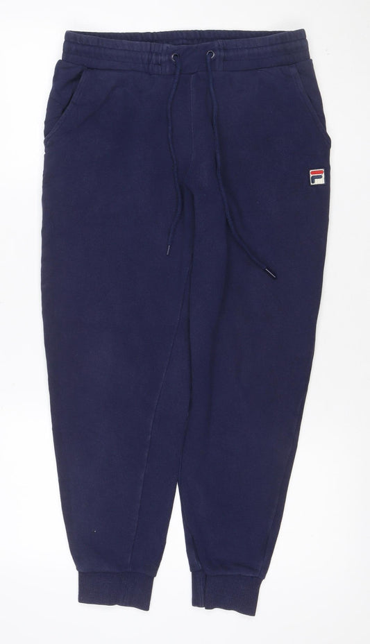 Fila Men’s Blue Fleece Jogger Trousers Size S Drawstring