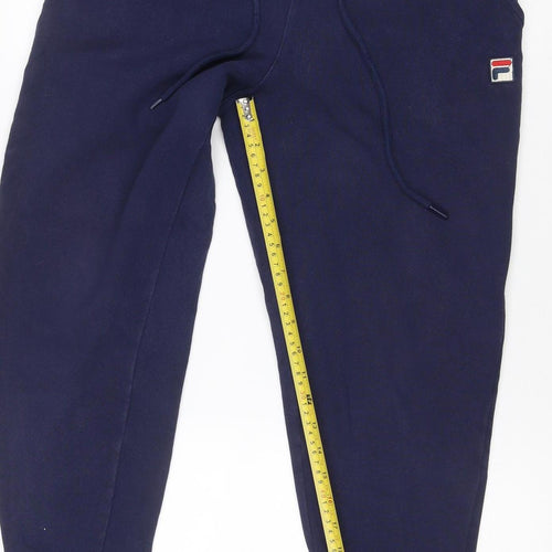 Fila Men’s Blue Fleece Jogger Trousers Size S Drawstring