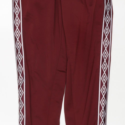 Umbro Men’s Burgundy S Track Pants Zip Legs Drawstring Football
