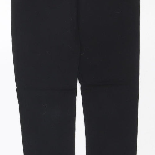 Champion Girls Black 11-12 Years Ankle Logo Stretch Leggings