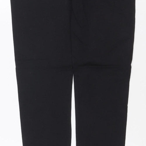 Champion Girls Black 11-12 Years Ankle Logo Stretch Leggings
