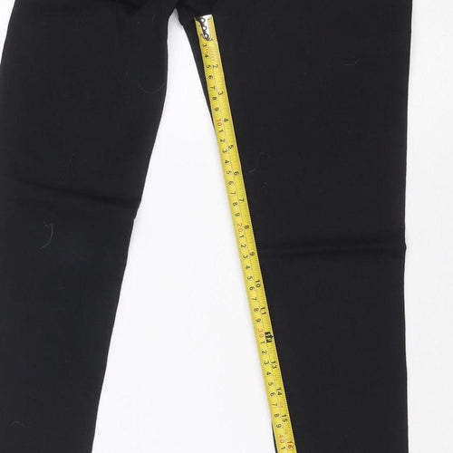 Champion Girls Black 11-12 Years Ankle Logo Stretch Leggings