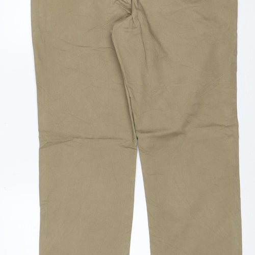 M&S Men’s Beige Chino Trousers 34/33 Regular Fit Stretch Cotton
