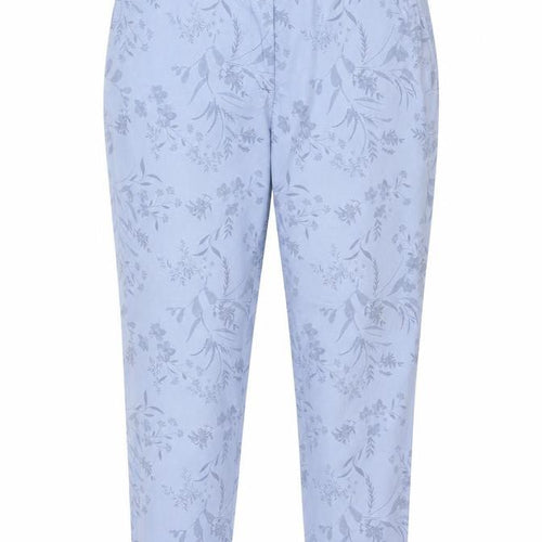 M&S Women Blue Floral Slim Tapered Chino Trousers UK 16 Short