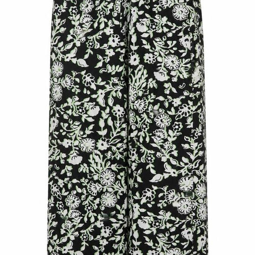 Marks and Spencer Women Black Floral Wide Leg Trousers UK 12 Long