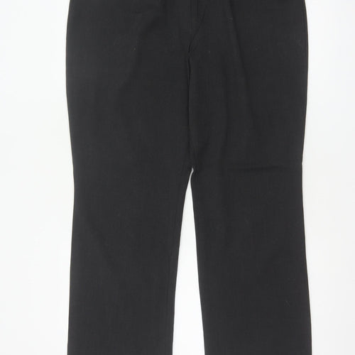 Marks & Spencer Women Black UK 16 Short Straight Dress Trousers