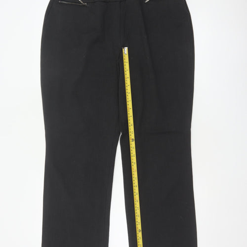 Marks & Spencer Women Black UK 16 Short Straight Dress Trousers
