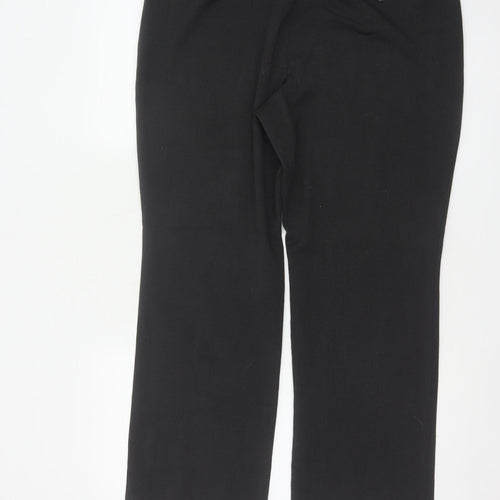Marks & Spencer Women Black UK 16 Short Straight Dress Trousers