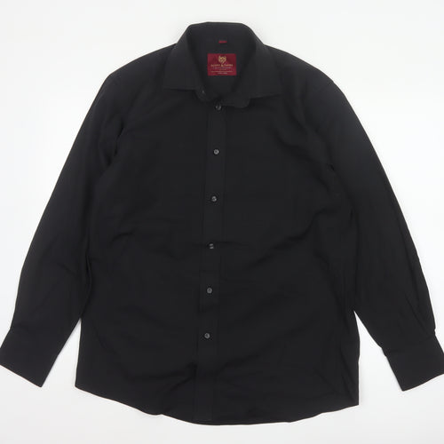 Scott & Taylor Men’s Black 15.5 Easy Care Long Sleeve Button-Up Shirt