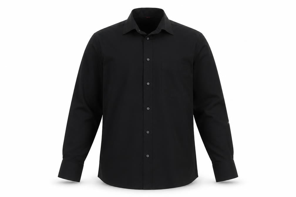 Scott & Taylor Men’s Black 15.5 Easy Care Long Sleeve Button-Up Shirt