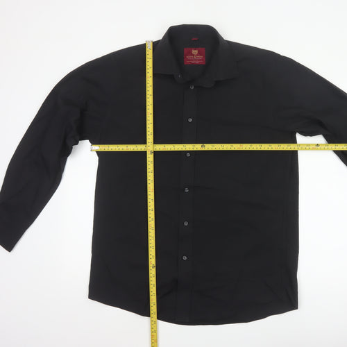 Scott & Taylor Men’s Black 15.5 Easy Care Long Sleeve Button-Up Shirt