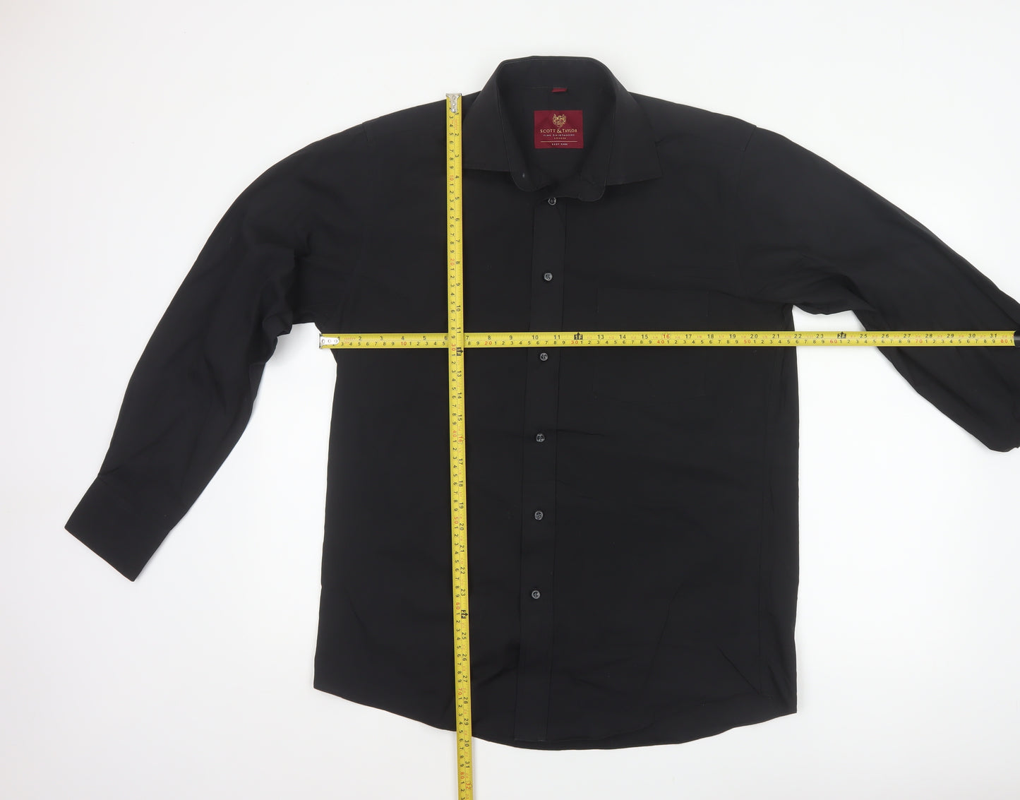Scott & Taylor Men’s Black 15.5 Easy Care Long Sleeve Button-Up Shirt