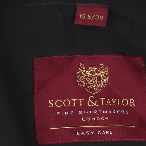 Scott & Taylor Men’s Black 15.5 Easy Care Long Sleeve Button-Up Shirt