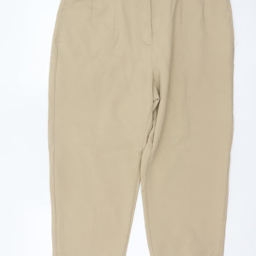 M&S Collection Women’s Beige UK 14 Regular Tapered Smart Trousers
