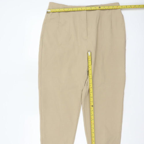 M&S Collection Women’s Beige UK 14 Regular Tapered Smart Trousers