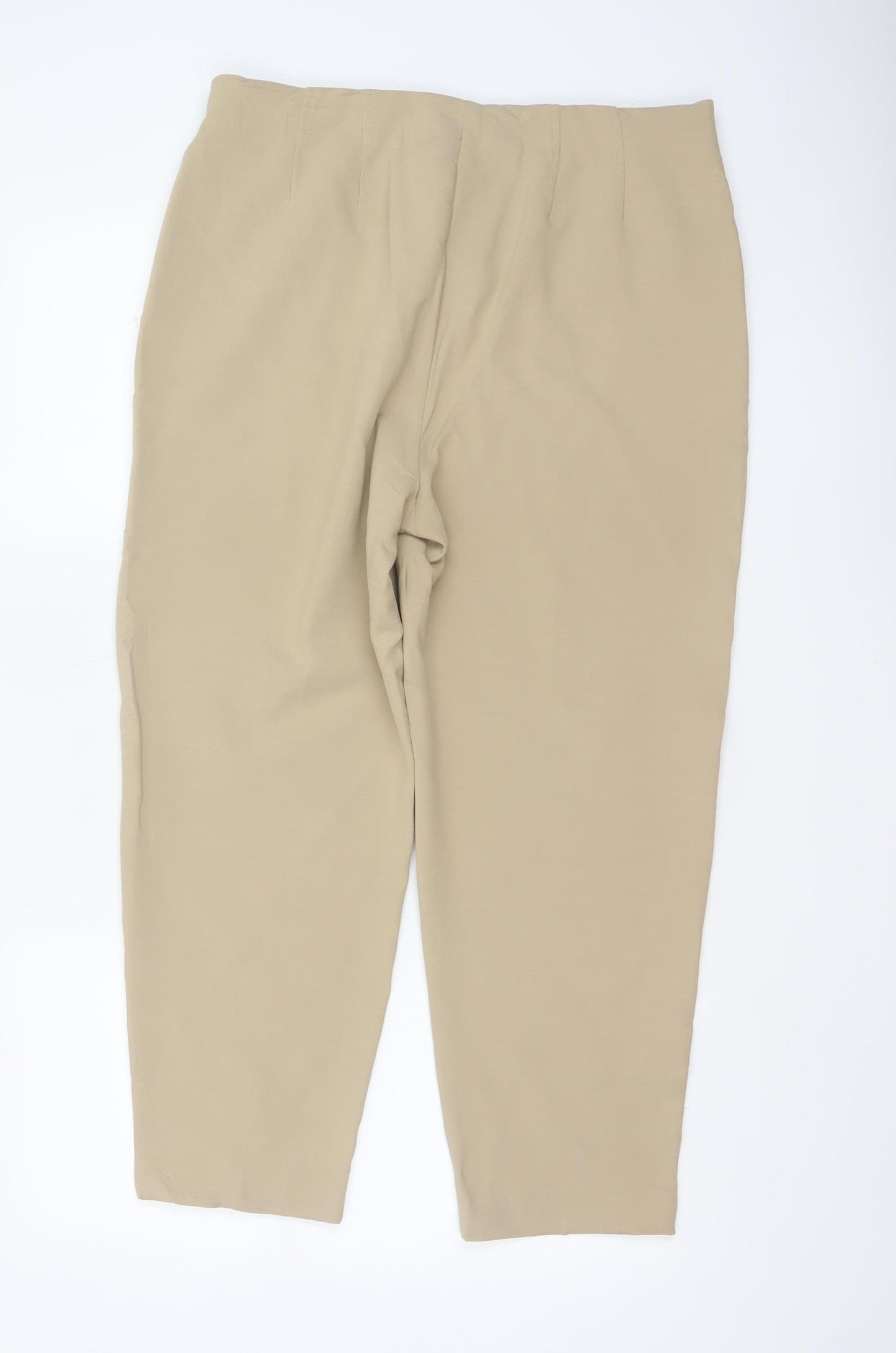 M&S Collection Women’s Beige UK 14 Regular Tapered Smart Trousers