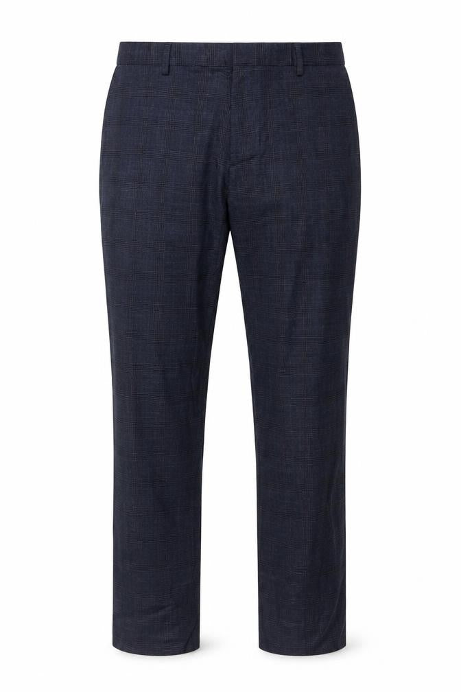 Marks and Spencer Men’s Blue Check Regular Fit Dress Trousers 40 33