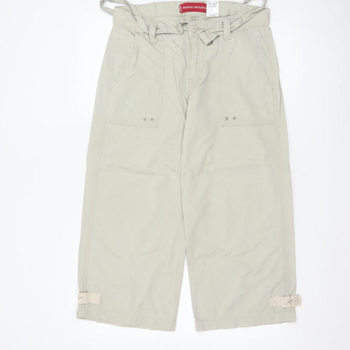 Levi's Women Beige Size 8 Nouveau Low Slouch Cropped Cargo Trousers