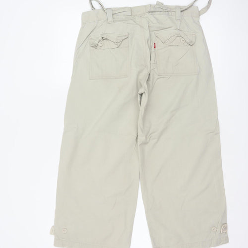 Levi's Women Beige Size 8 Nouveau Low Slouch Cropped Cargo Trousers