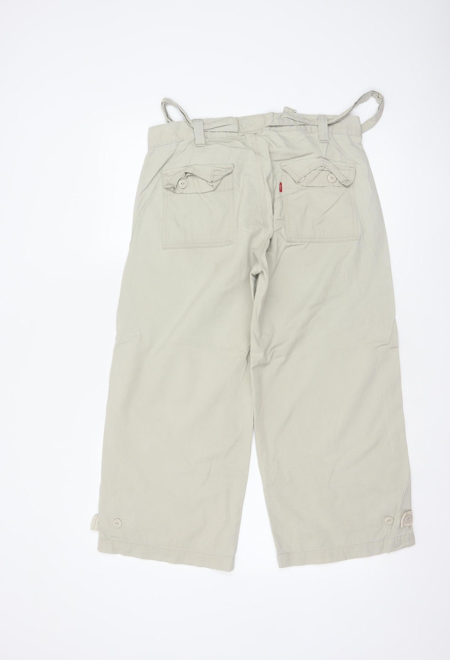 Levi's Women Beige Size 8 Nouveau Low Slouch Cropped Cargo Trousers