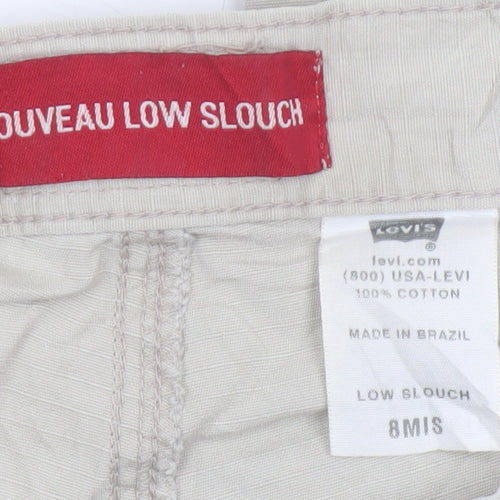 Levi's Women Beige Size 8 Nouveau Low Slouch Cropped Cargo Trousers
