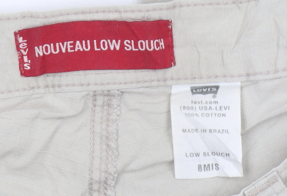 Levi's Women Beige Size 8 Nouveau Low Slouch Cropped Cargo Trousers