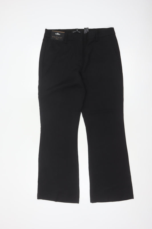 Next Women’s Black Petite UK 10 Tailored Bootcut Work Trousers