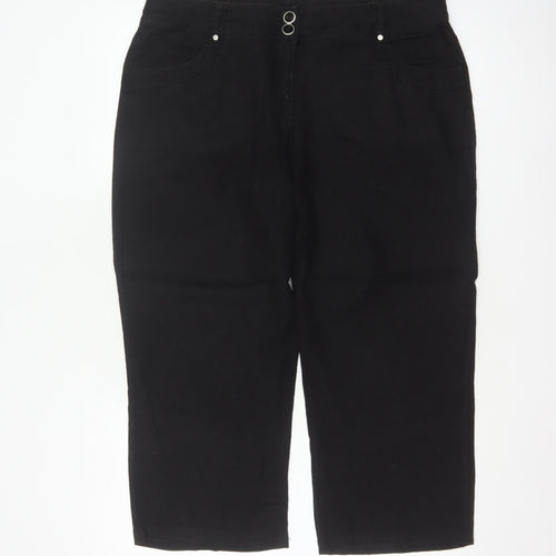 Wallis Women’s Black Size 14 Linen Blend Straight Trousers