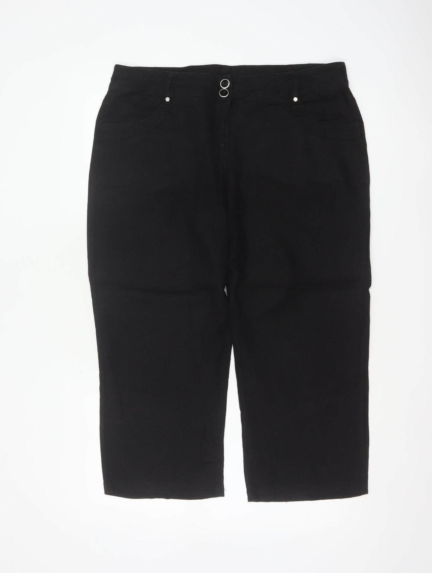 Wallis Women’s Black Size 14 Linen Blend Straight Trousers