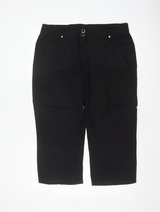 Wallis Women’s Black Size 14 Linen Blend Straight Trousers