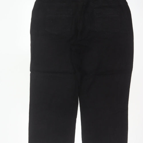 Wallis Women’s Black Size 14 Linen Blend Straight Trousers