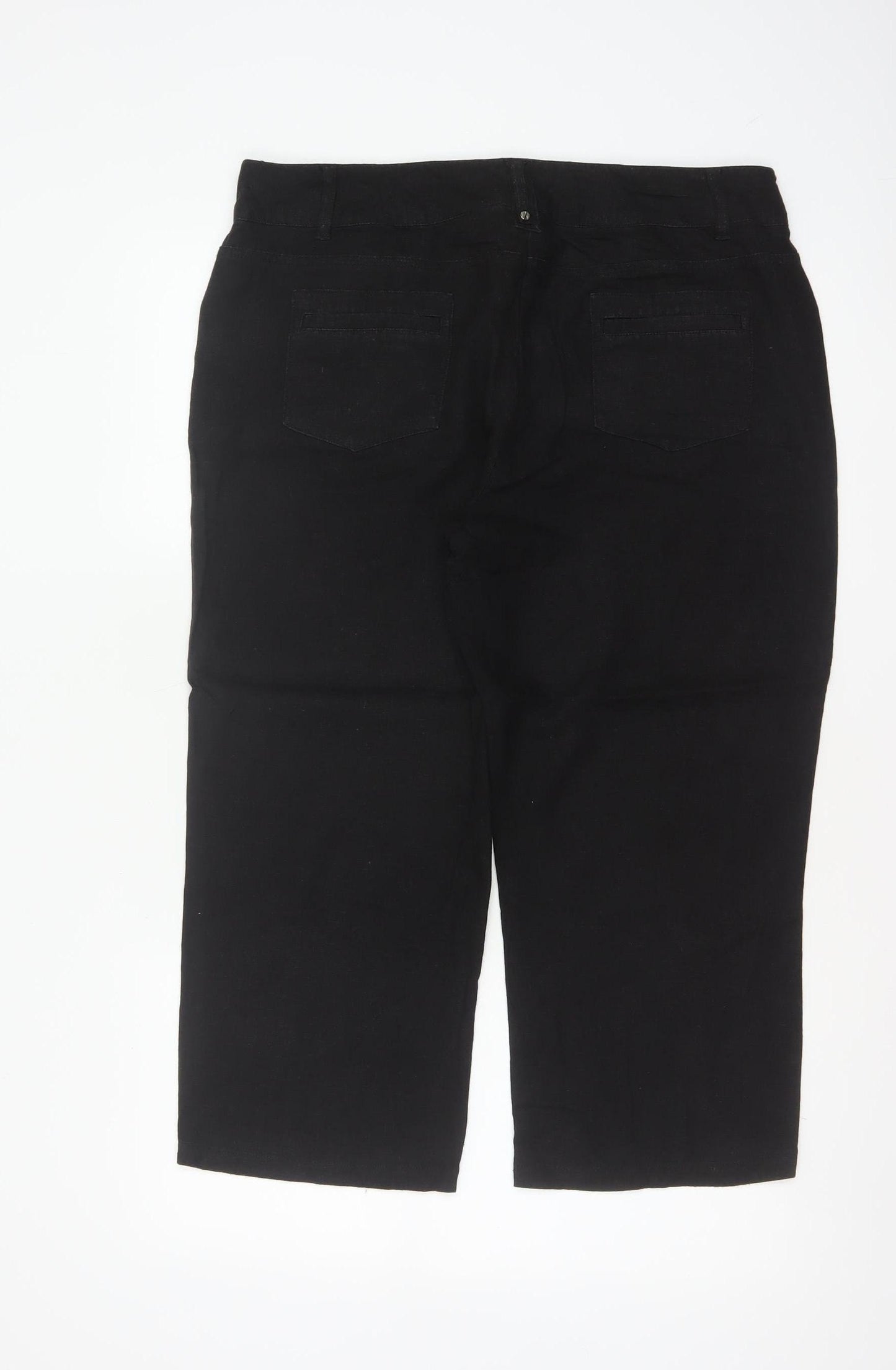 Wallis Women’s Black Size 14 Linen Blend Straight Trousers