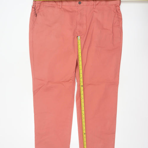 Marks and Spencer Men's Pink 44in Regular Fit Chino Trousers