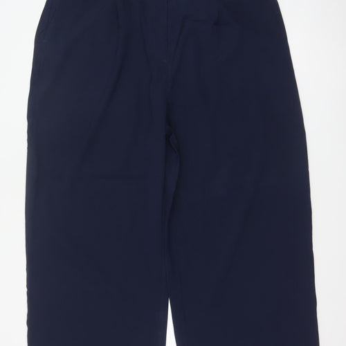 Marks & Spencer Women Blue Size 20 Short Wide Leg Stretch Trousers
