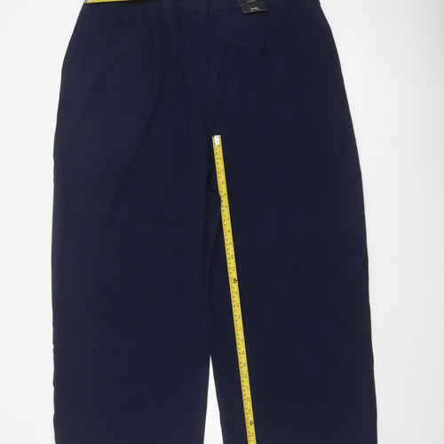 Marks & Spencer Women Blue Size 20 Short Wide Leg Stretch Trousers
