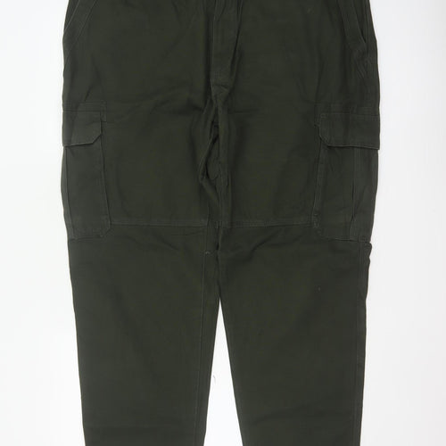 Marks and Spencer Men Green 44 Cargo Trousers 44W 31L Cotton
