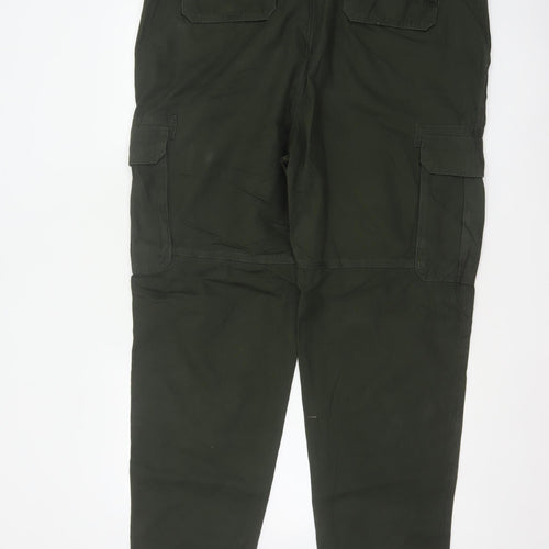 Marks and Spencer Men Green 44 Cargo Trousers 44W 31L Cotton