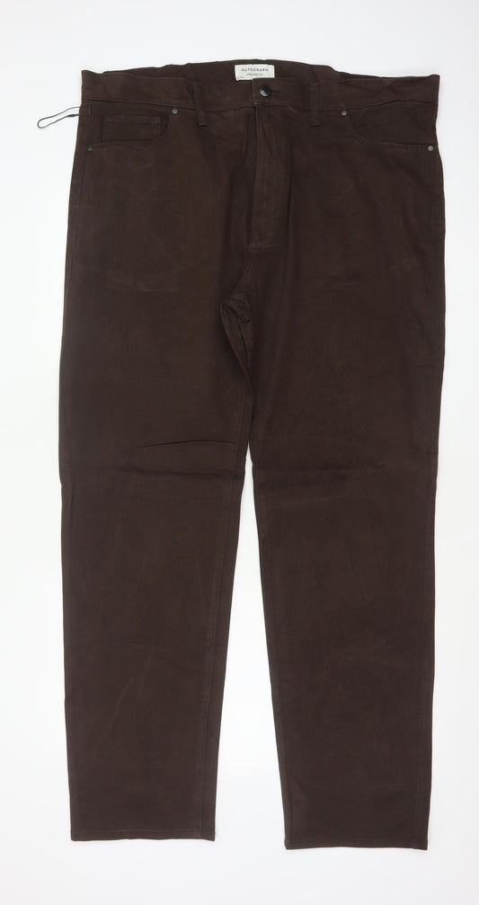 Autograph Men’s Brown Corduroy Straight Trousers W42 L33