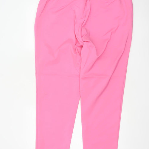 Marks & Spencer Women Pink UK 20 Long Tapered Stretch Trousers