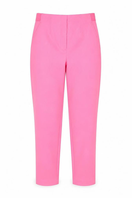 Front view of Marks & Spencer Women Pink UK 12 Long Tapered Tailored Trousers