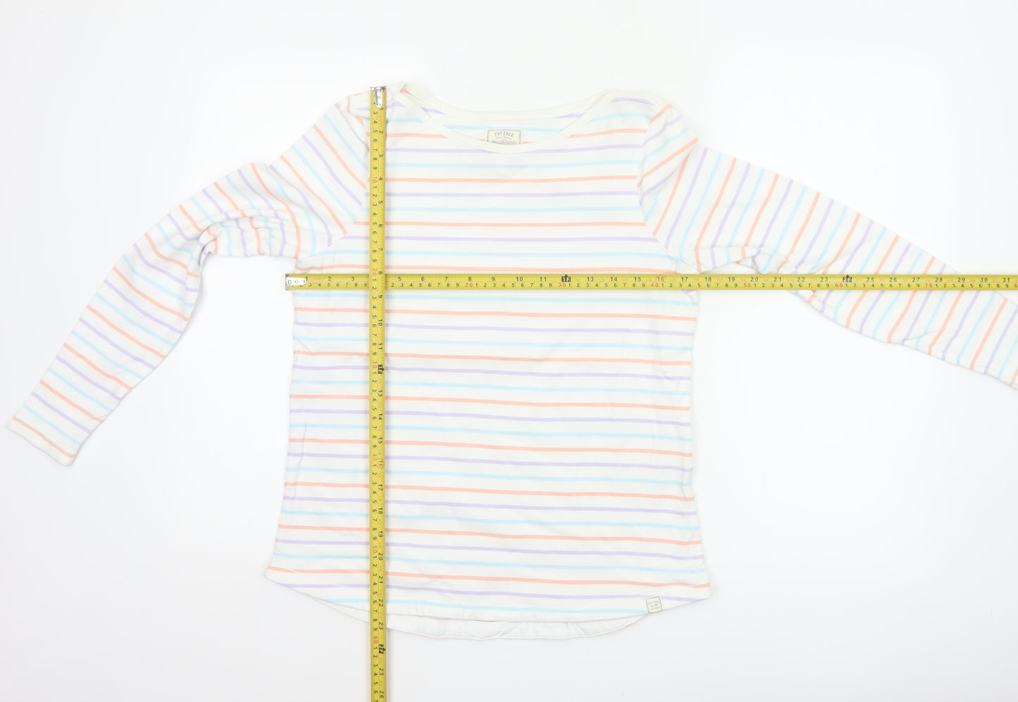 Fat Face Women’s Multicoloured UK 12 Basic Striped Long Sleeve T-Shirt