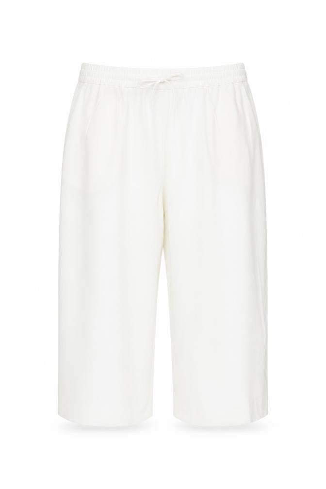 Marks & Spencer Women White Size 22 Wide-Leg Cropped Trousers