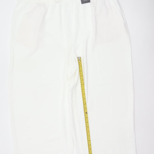 Marks & Spencer Women White Size 22 Wide-Leg Cropped Trousers