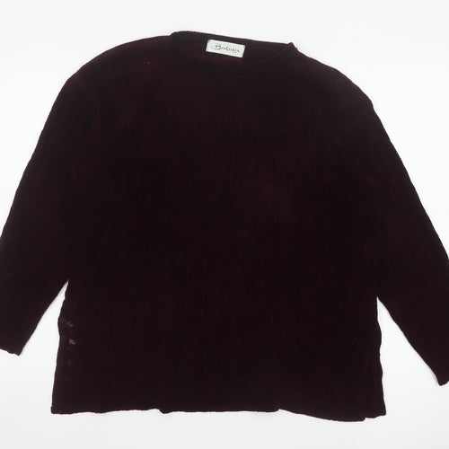 Berkertex Women Purple Size 16 Rib Knit Raglan Sleeve Pullover Jumper