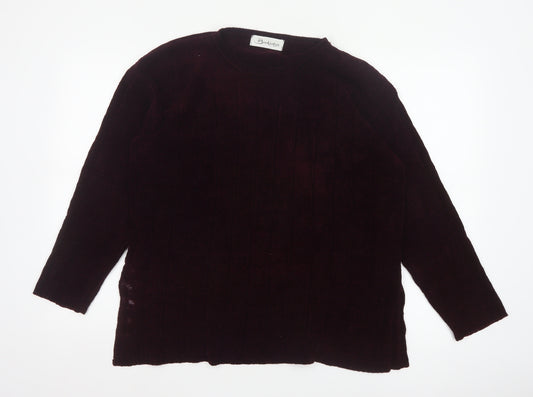 Berkertex Women Purple Size 16 Rib Knit Raglan Sleeve Pullover Jumper