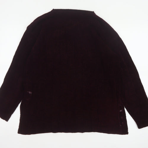 Berkertex Women Purple Size 16 Rib Knit Raglan Sleeve Pullover Jumper